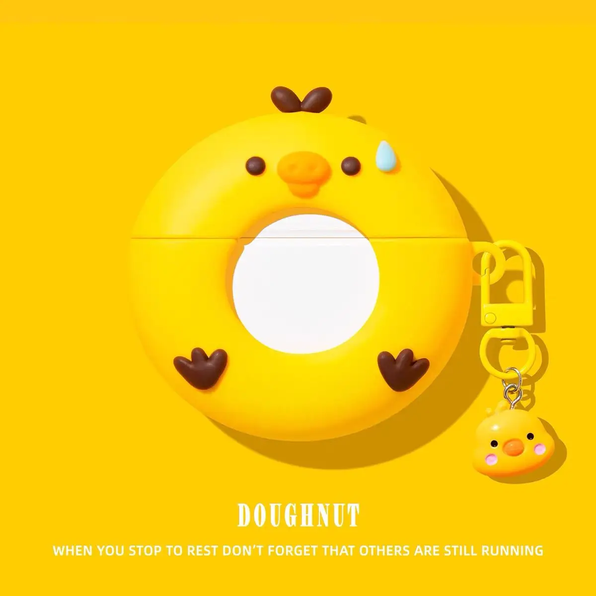 For Airpods 5 2026 Pro 3 2 4 Pro3 Pro2 Earphone Case 3D Cartoon Yellow Chick Soft Silicone Headphone Cover Ring with Keychain