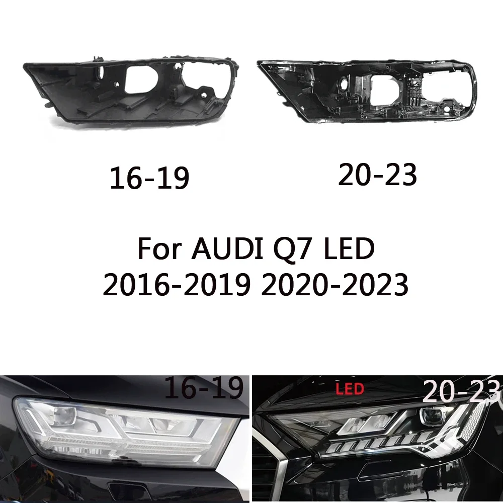 

HTTCY Основание фары для AUDI Q7 2016 ~ 2019 2020 ~ 2022 Дом фар автомобиля Задняя база Передняя авто Фара Задний дом