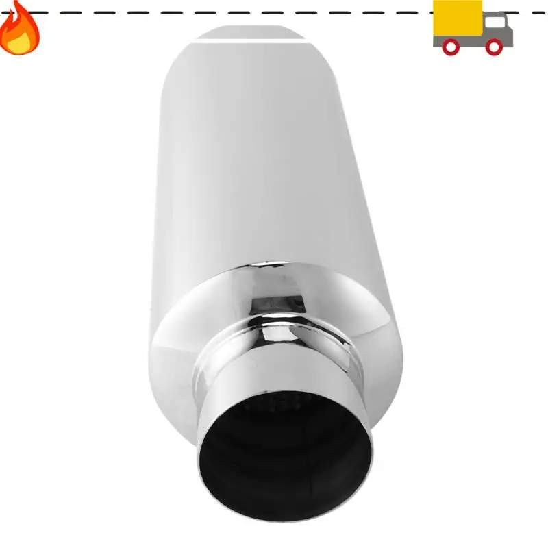 

3X Car Exhaust Muffler 2.5 Inch Inlet Stainless Steel Universal Resonator 12 Inch Long Performance Muffler