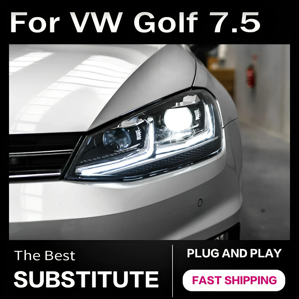 

Фара AKD для Volkswagen Golf 7.5 MK7 Светодиодные фары AKD Фары DRL Указатель поворота Дальнего света Объектив проектора Angel Eye