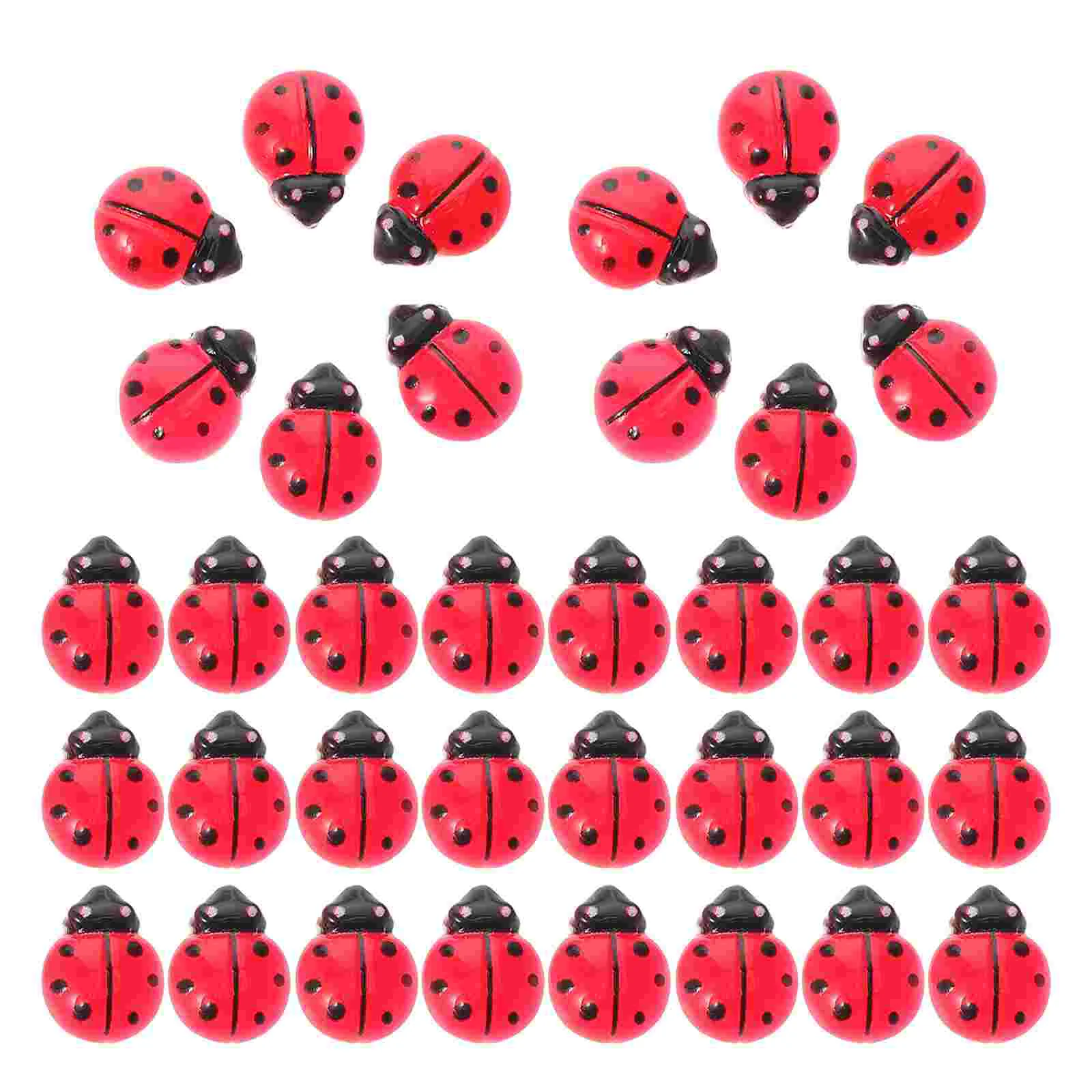 

100 Pcs Ladybug Accessories Seven Star Ornament Cake Craft Group Spider Dollhouse Red Colorful Animal Beads Decor Miss