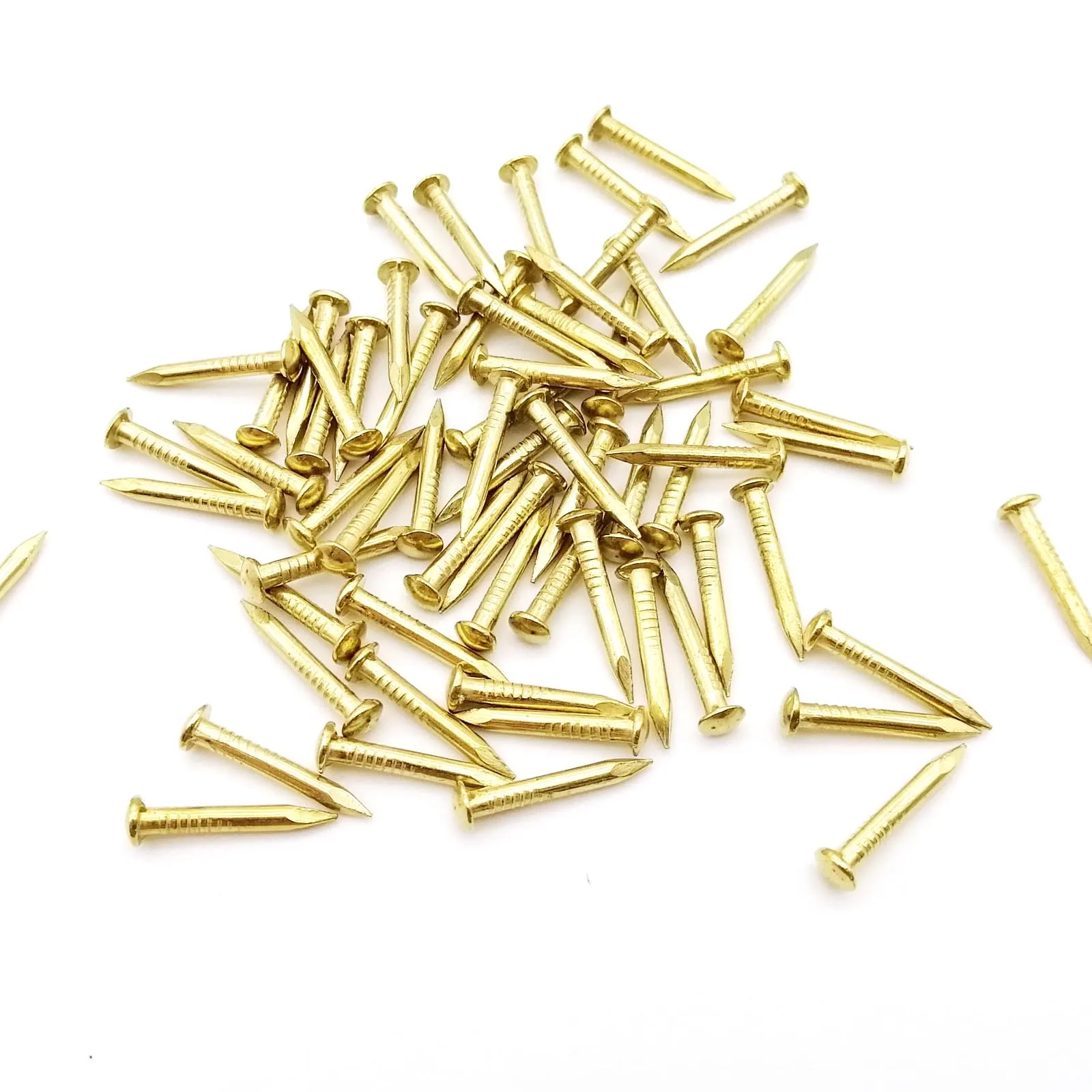 200X Golden Dia=1.2mm 1.5mm 1.8mm Length= 6-30mm Iron Small Mini Round Head Nail Tack for Jewelry Chest Box Case Hinge Furniture