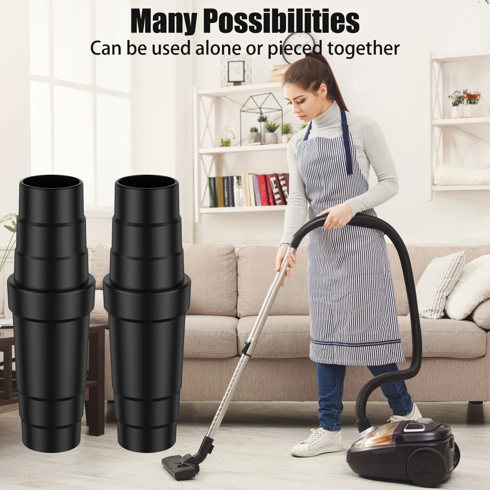 2/4/6Pcs Universal Vacuum Cleaner Hose Adapter Professional Extraction Hose Adaptor Durable Dry Wet Use Connector Accessories