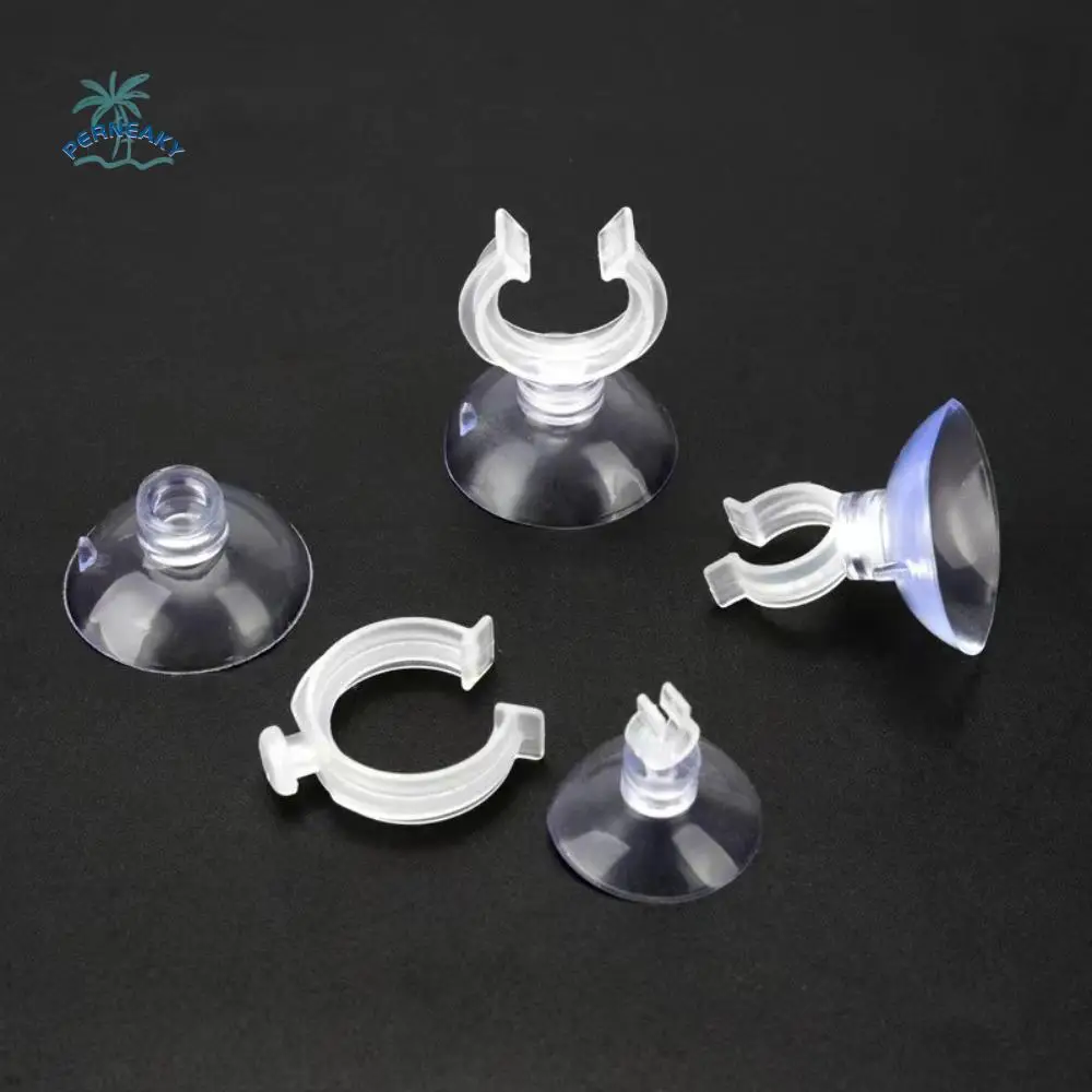 

10pcs PVC Aquarium Sucker with Hook Clear Fish Tank Suction Cup Multi-specification Strong Adsorption Air Hose Clamp Oxygen Pump