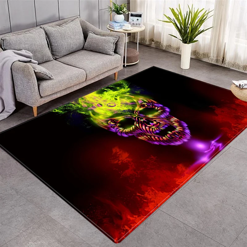 

Terror Skull Pattern Carpets for living Room Bedroom Area Rugs Horror 3D Printing Carpet Halloween party Decor Large Floor Mats