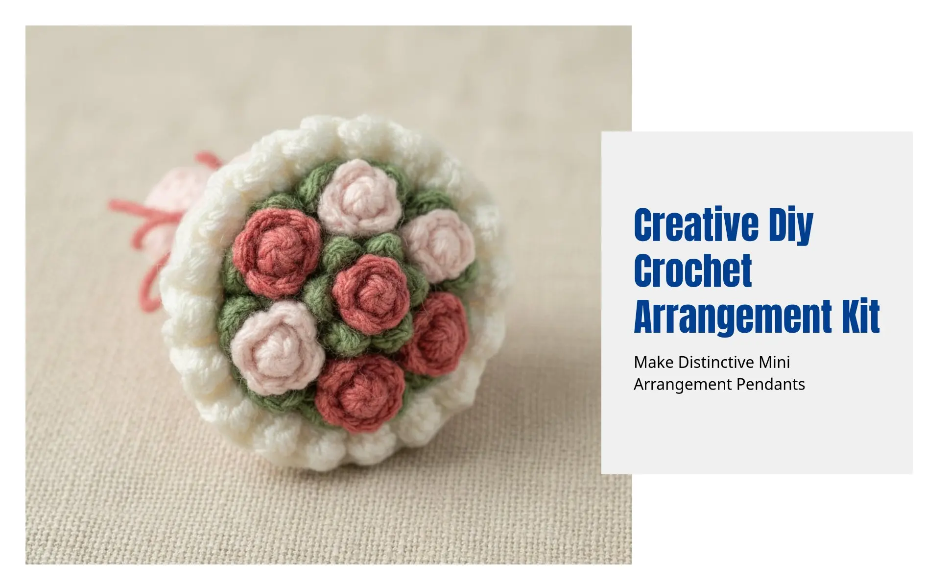 Yarn Crochet DIY Kit, Mini Flower Cluster Keychain, Handmade, Car Keychain, Gift