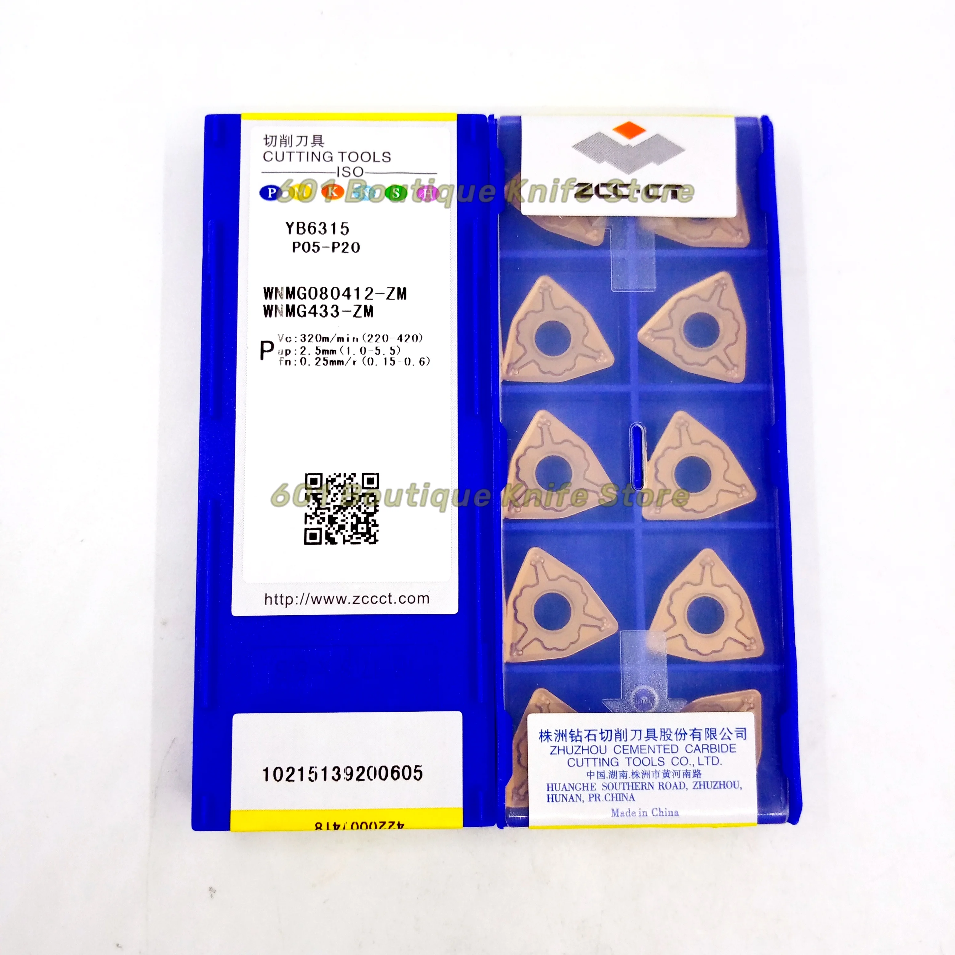 ZCC CT diamond brand CNC alloy blade WNMG080412-ZM YB6315