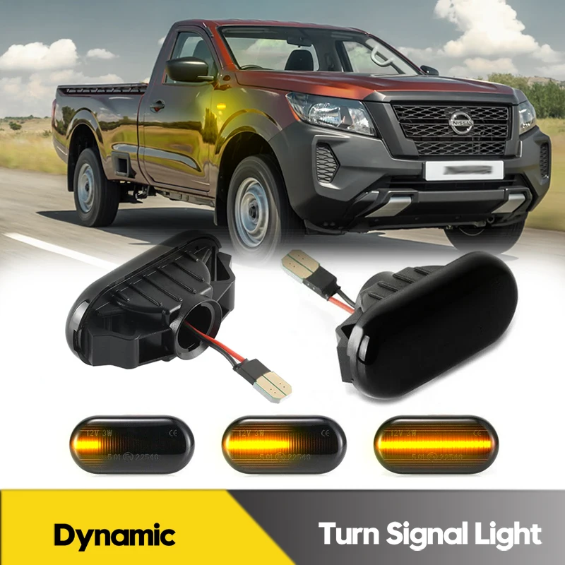 

2Pcs LED Dynamic Side Marker Lights Turn Signal Lamps For Nissan Cube 350Z Micra March Note Tiide NP300 Qashqai Car Accessories