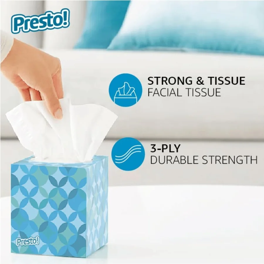 UltraSoft 3Ply Premium Facial Tissues for Daily Use at Home Office or Travel 264 Count 4 Packs of 66 with High Absorbency and G
