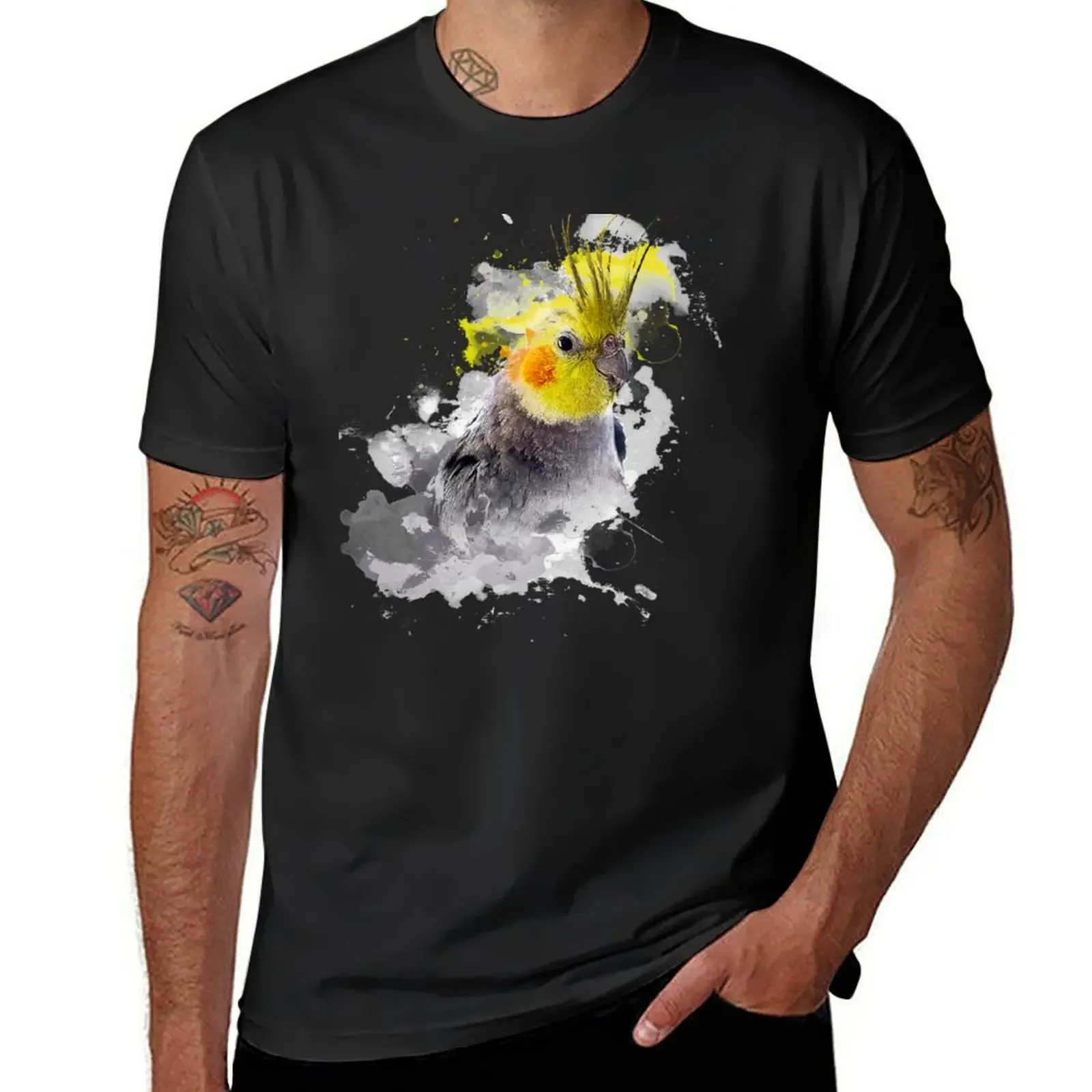 Aquarell Splash Cockatiel T-Shirt blacks cute clothes designer t shirt men