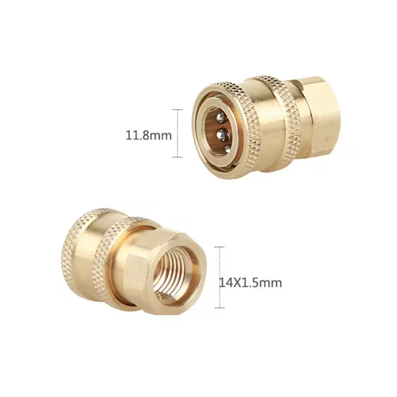 1/4 Quick Connector High Pressure Washer Adapter Set M14*1.5 Female 4000PSI Brass foam lance adapter coupler