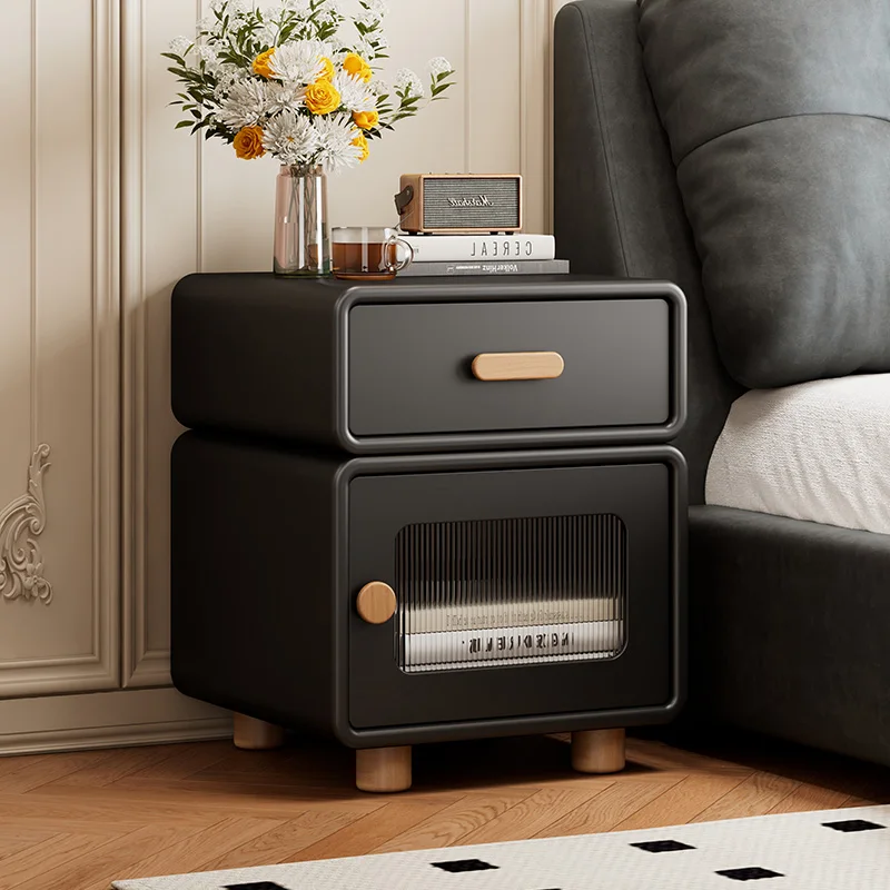 

European Wooden Nightstands Black Large Cheap Luxury Storage Bedsides Nightstands Bedroom Modern Mesita De Noche Home Furniture