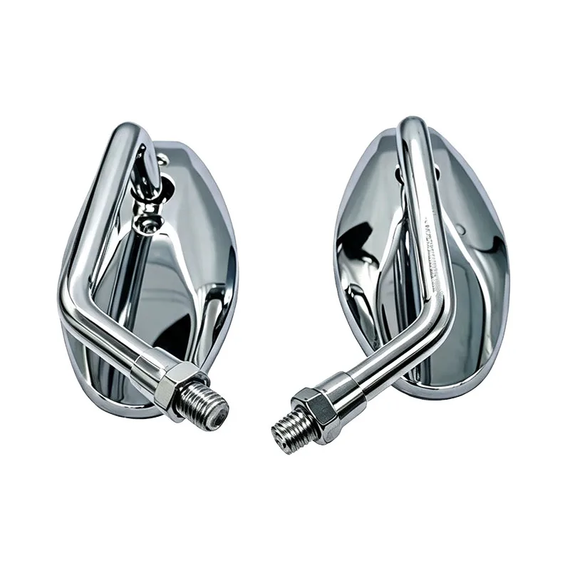 Universelle 10-mm-Convex-Rückspiegel, Motorrad-Chrom-Weitwinkel-Seitenspiegel für Honda CB600F Hornet CB1000R CBR600RR – Detail 6