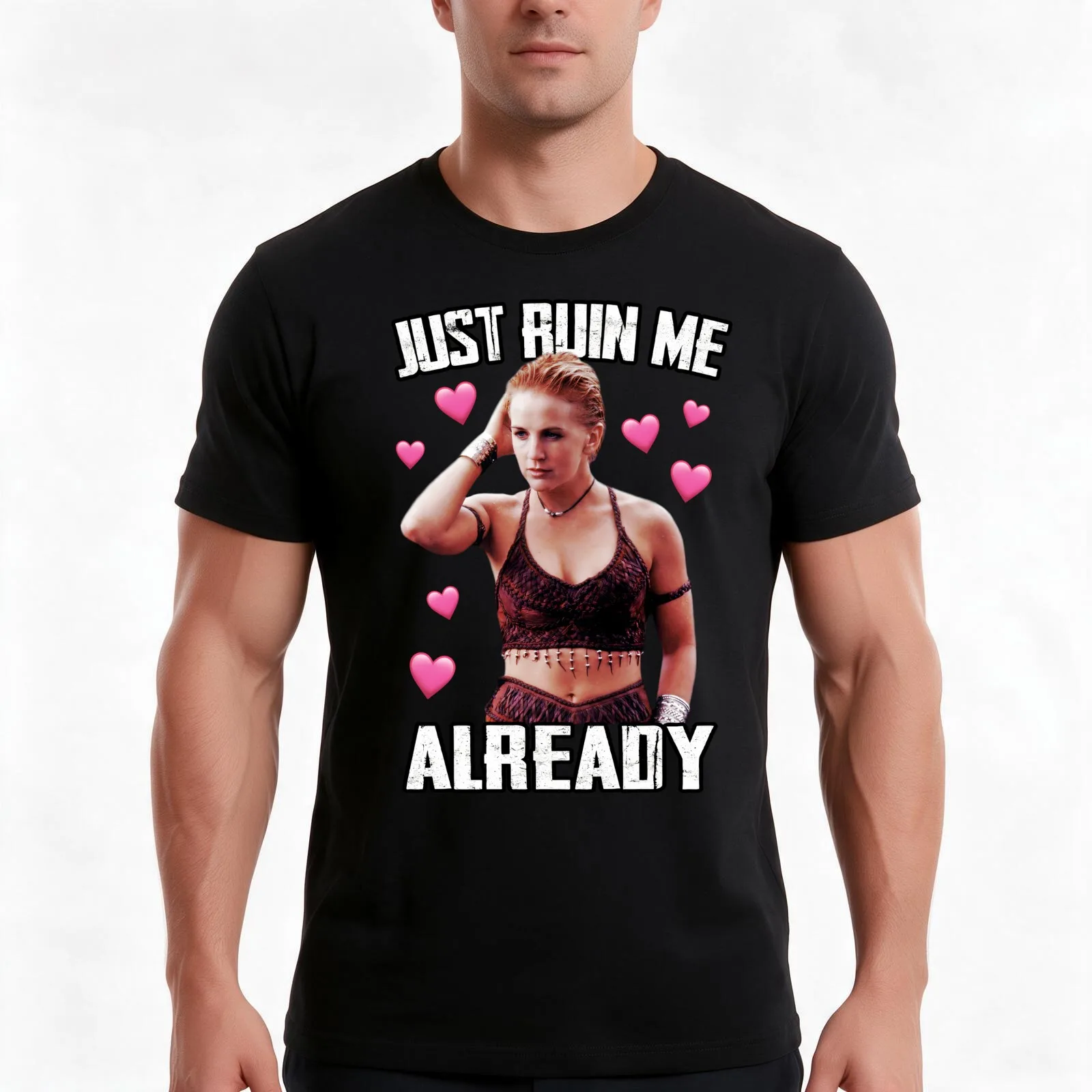 Gabrielle Just Ruin Me Already T-Shirt, Summer Casual Cotton Tee, Oversized Streetwear Tops, Vintage Graphic Print, 100% Cotton