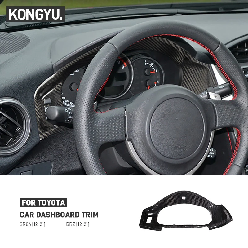 

For Toyota 86 GR86 For Subaru BRZ 12-21 Real Carbon Fiber Car Dashboard Display Decorative Frame Trim Cover Interior Accessories