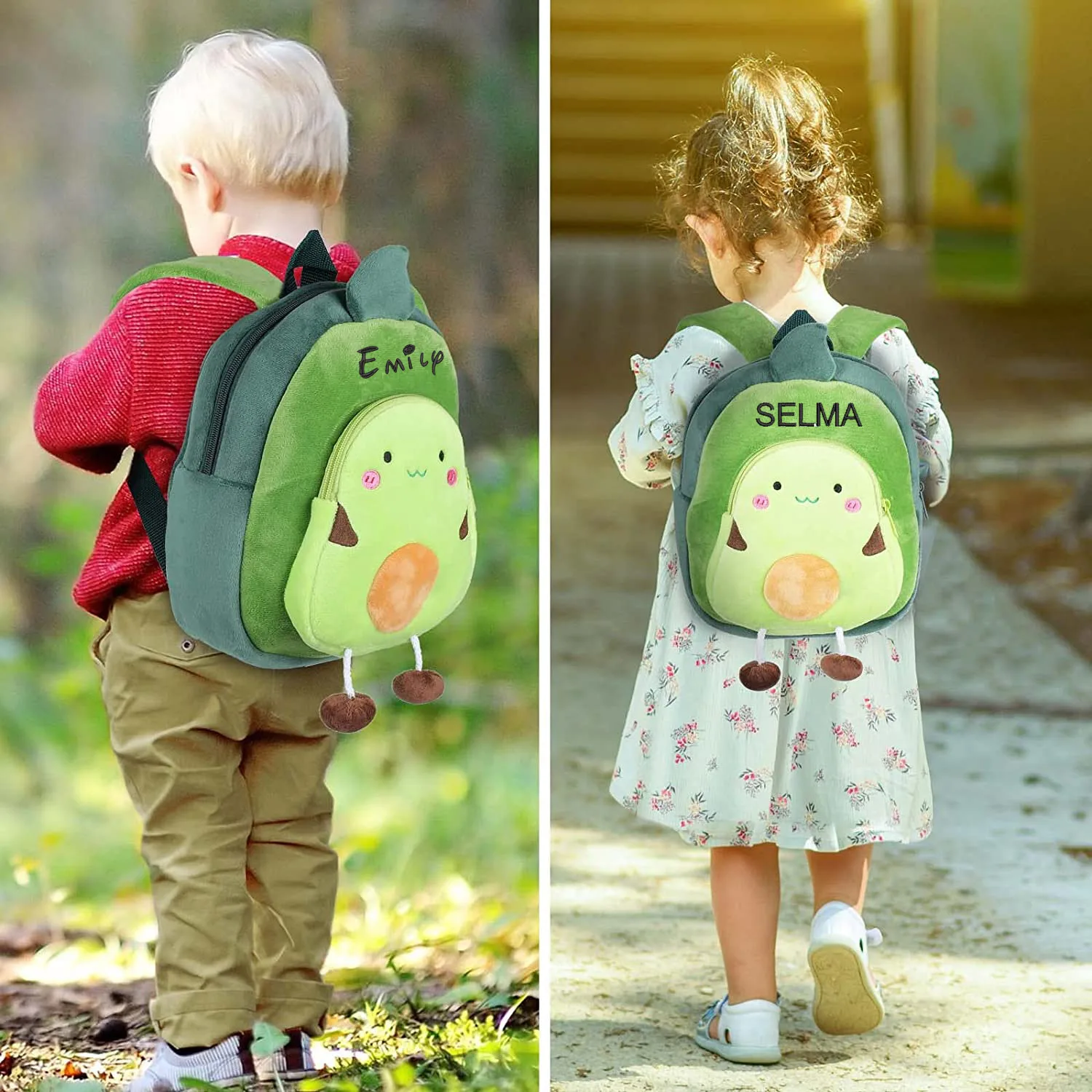 Mochila con bordado personalizado para niños pequeños, bolso escolar ligero con estampado de animales para guardería, preescolar