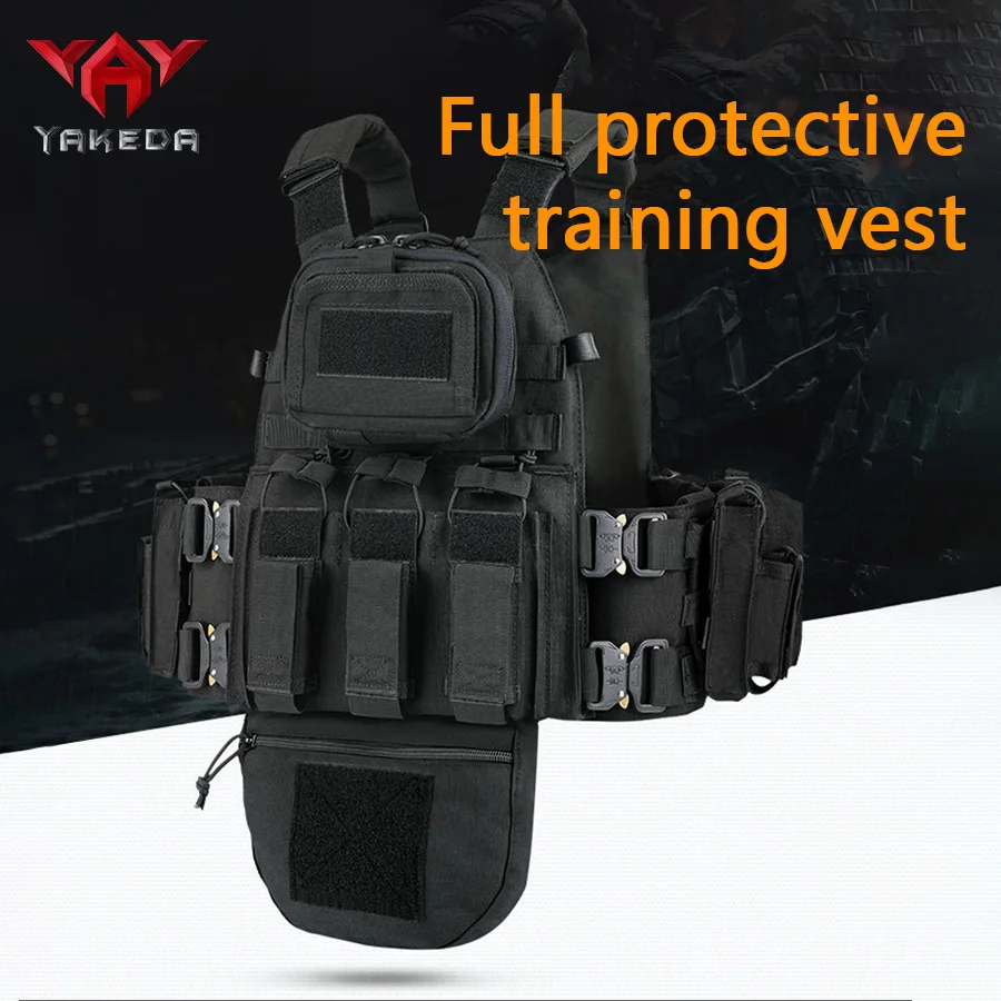 YAKEDA multifunctional full protection training vest mold metal snake buckle quick release outdoor camouflage vest