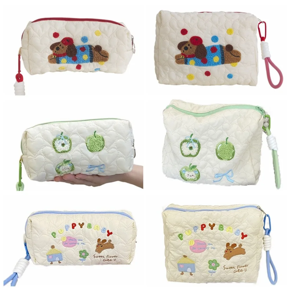 حقيبة أقلام رصاص الكلب الكرتون القلم حقيبة يد كبيرة الفاكهة مقلمة Ins تخزين حقيبة مستحضرات تجميل القرطاسية