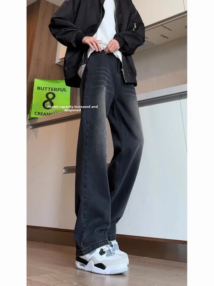 

Waed Vintage Men's Jeans Loose Straight Leg Spring Autumn American High Street Sle Micro Flared Long Trousers