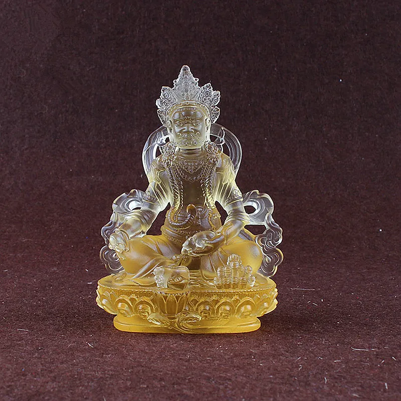 

12.5cm Resin Jambhala/Tsanbala Guanyin Bodhisattva Statue,Yellow God of Wealth Collective Wealth Mascot Home Putting Decoration