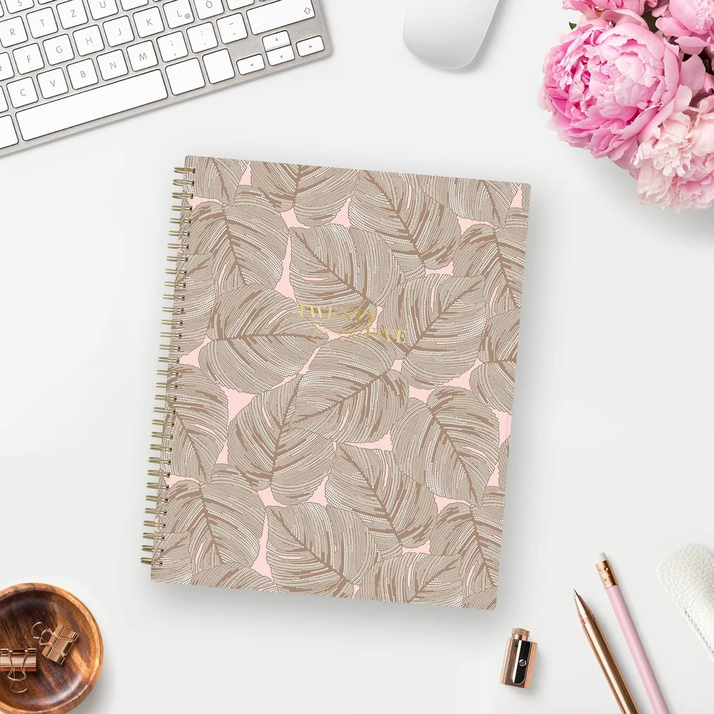 2025 planejador mensal semanal 8.5x11 capa flexível abas vistas bolso de armazenamento fácil organização lembretes notas páginas