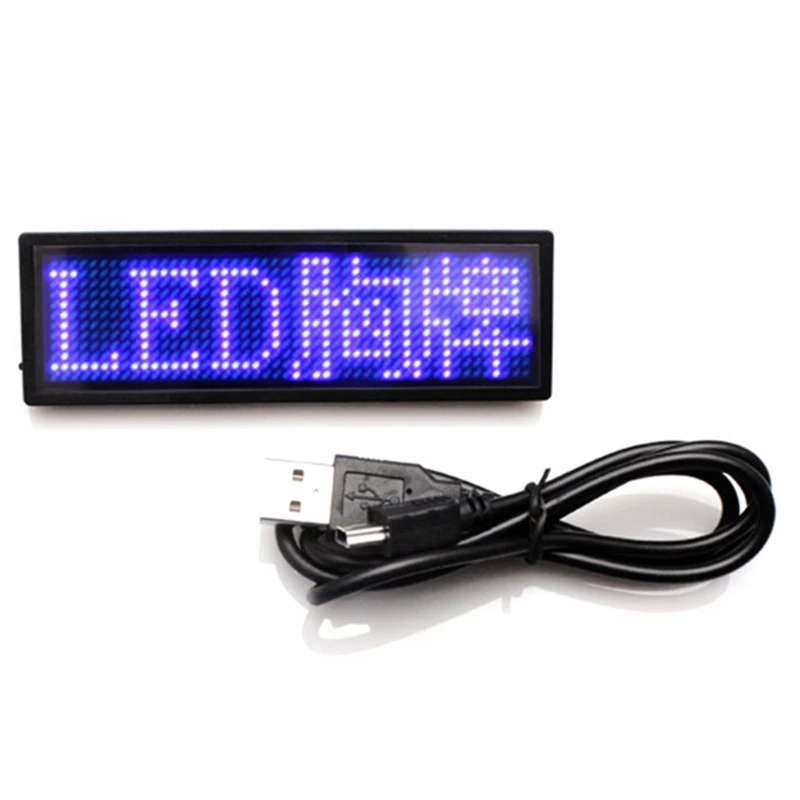 Programmable Scrolling Message Board LED Display Languages Mini Name Tag