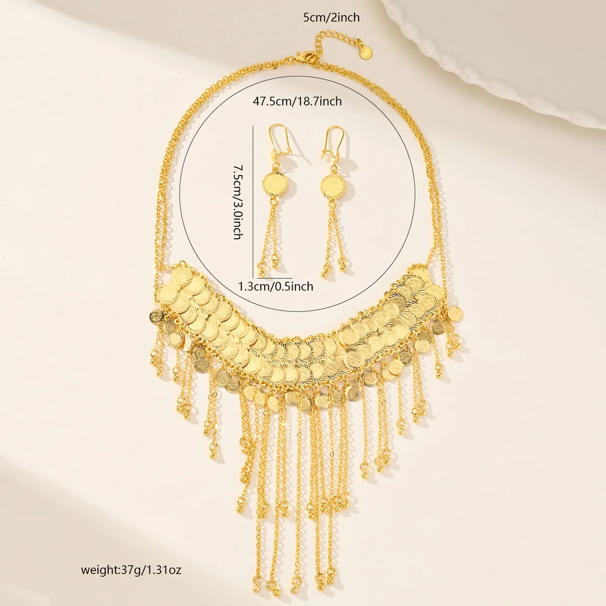 

Новый африканский дубайский модный комплект украшений: позолоченные 24-каратным золотом ожерелье и серьги, изысканный набор для помолвки и вечеринок для влюбленных