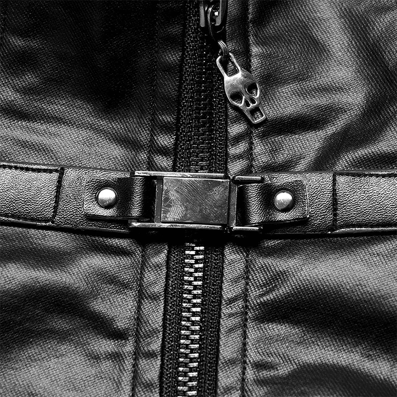 PUNK RAVE-Women\'s Punk Metal Hard Core Wide Shoulder Vest Waist Loop with Etachable Waistbands Sexy Cool Corset Accessories