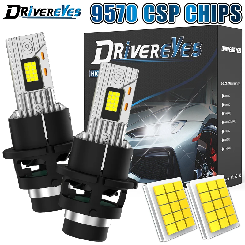 

Drivereyes D4S D2S LED Plug&Play 9570CSP D2R D4R Light Turbo Lamp Canbus 6000K White Mini Size 1:1 IP68 12V Super Headlight HID