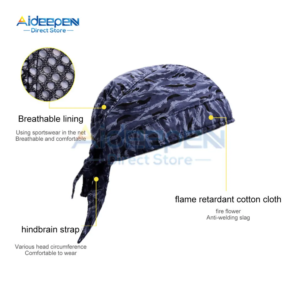 Anti-scalding Hat Work Cap Protective Welding Hat Flame Retardant Fire Resistant Head Bandana Type Labor Insurance Welder