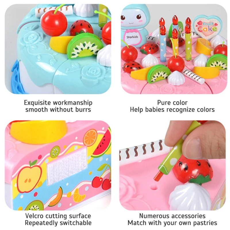 Children Pretend Goodies Play Simulated Kitchen Toys Plastic Cutting Food Kids Toy Object Cognition Boys Girl Birthday Gifts TMZ