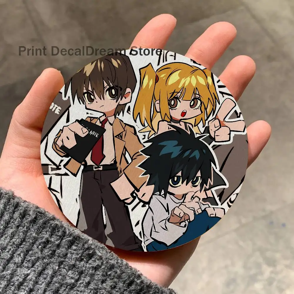 D-Death N-Note Teru Mikami L Misa Cartoon Anime Cute Wooden Coaster Coffee Shop Beverage Shop Family Restaurant Cafe Decoration