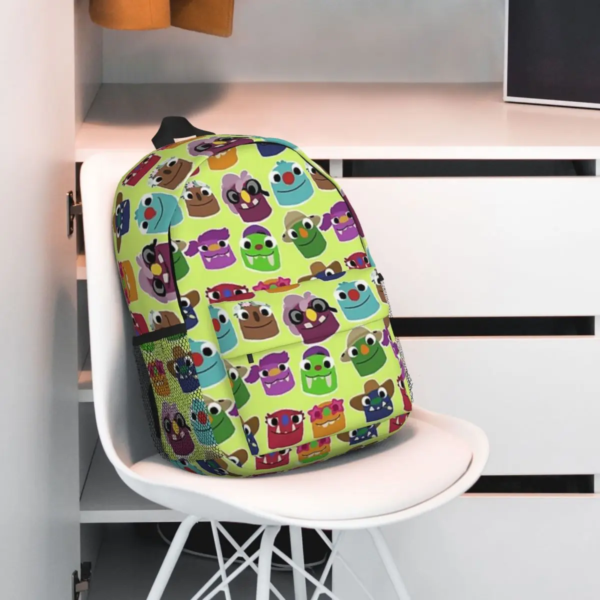 Bugsnax Pack grumbus Green Printed leggero zaino Casual per scuola, esterno, Shopping, ufficio 15 pollici