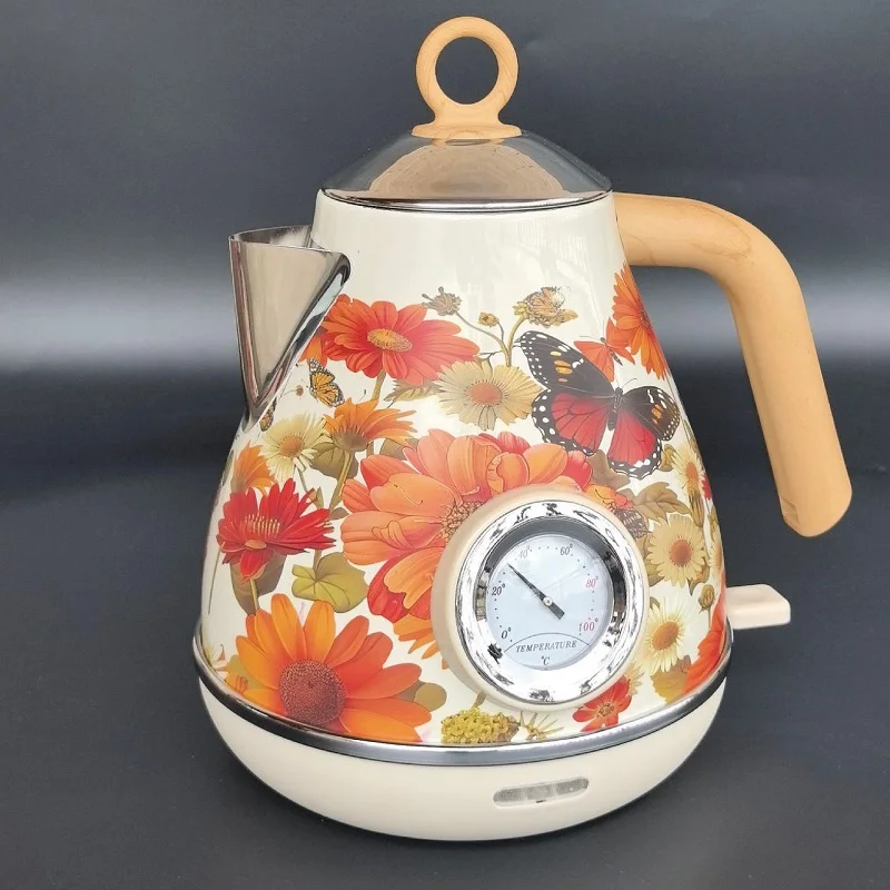 Home 304 Stainless Steel Teapot Boiling kettle Auto Power Off With Temperature Display 1850W 1.7L Printed Paint Electric Kettle