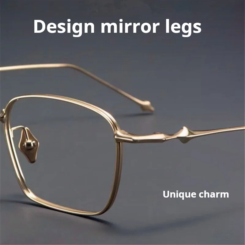 MOMOJA Retro Square Herren- und Damenbrille aus hochwertigem Titan, ultraleicht, modisch, personalisiert, Designer-Brillengestell AD702 – Detail 8