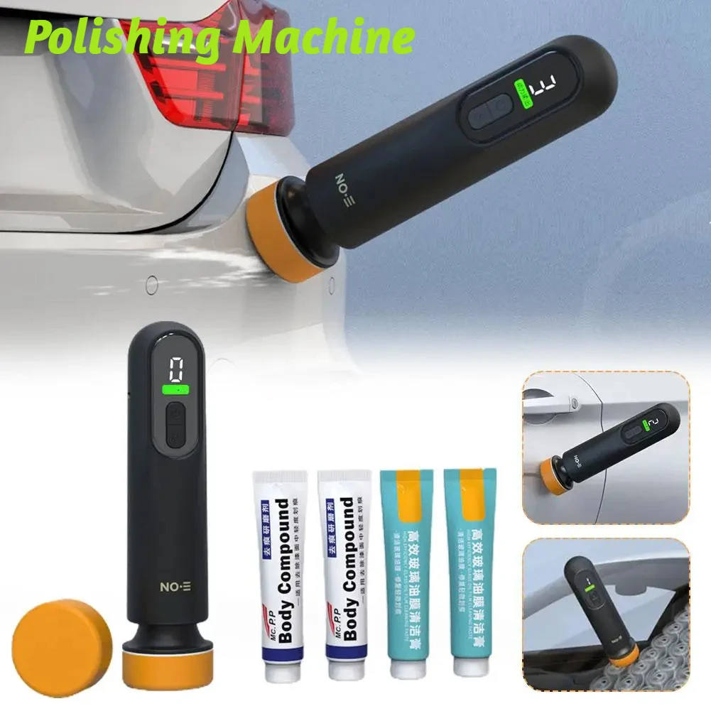 Car Polisher Mini Wireless Polisher Car Polishing Waxing Machine Electric Waxing Repairing Sander Window Glass Oil Film Tools