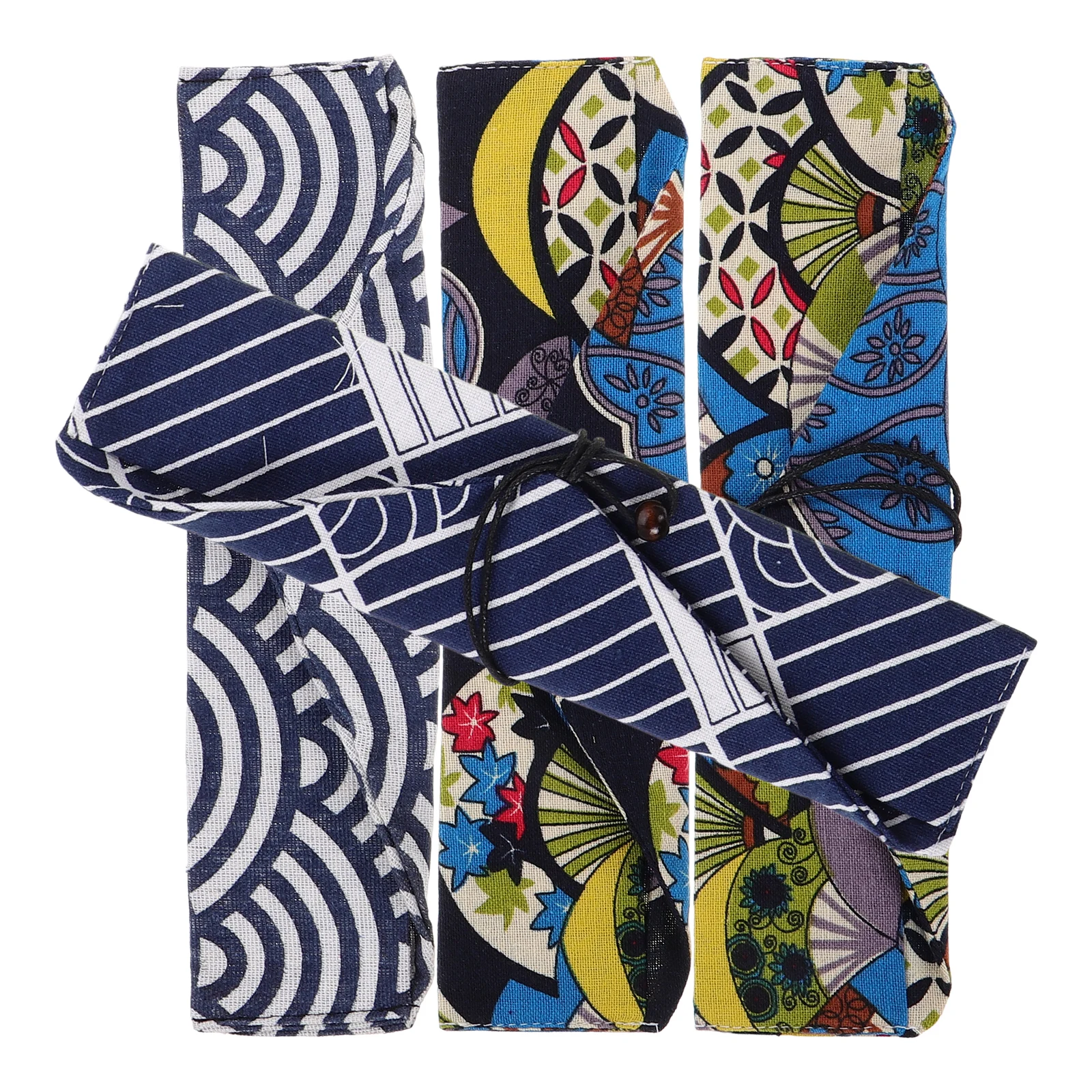 

4Pcs Cutlery Storage Bag Thickened Cotton Linen Portable Chopstick Spoon Case Reusable Travel Straw Holder Tableware Carrying