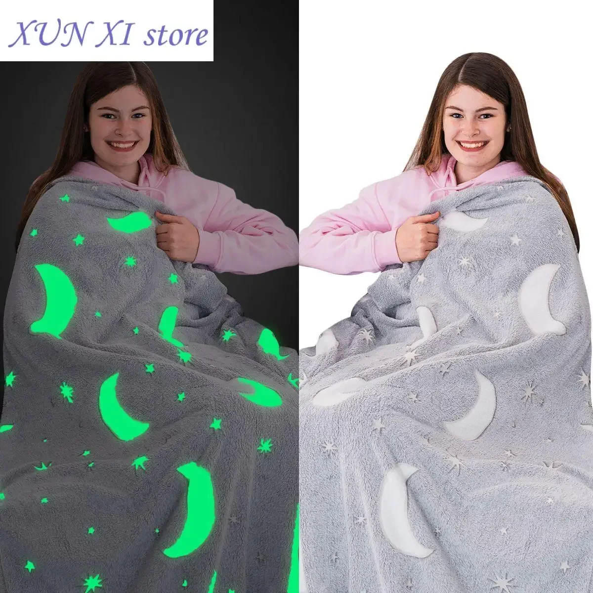 

New Dark Throw Blanket Galaxy Stars Soft Flannel Fleece Blanket for Boys Girls All Seasons Grey Gifts Blanket for Kids