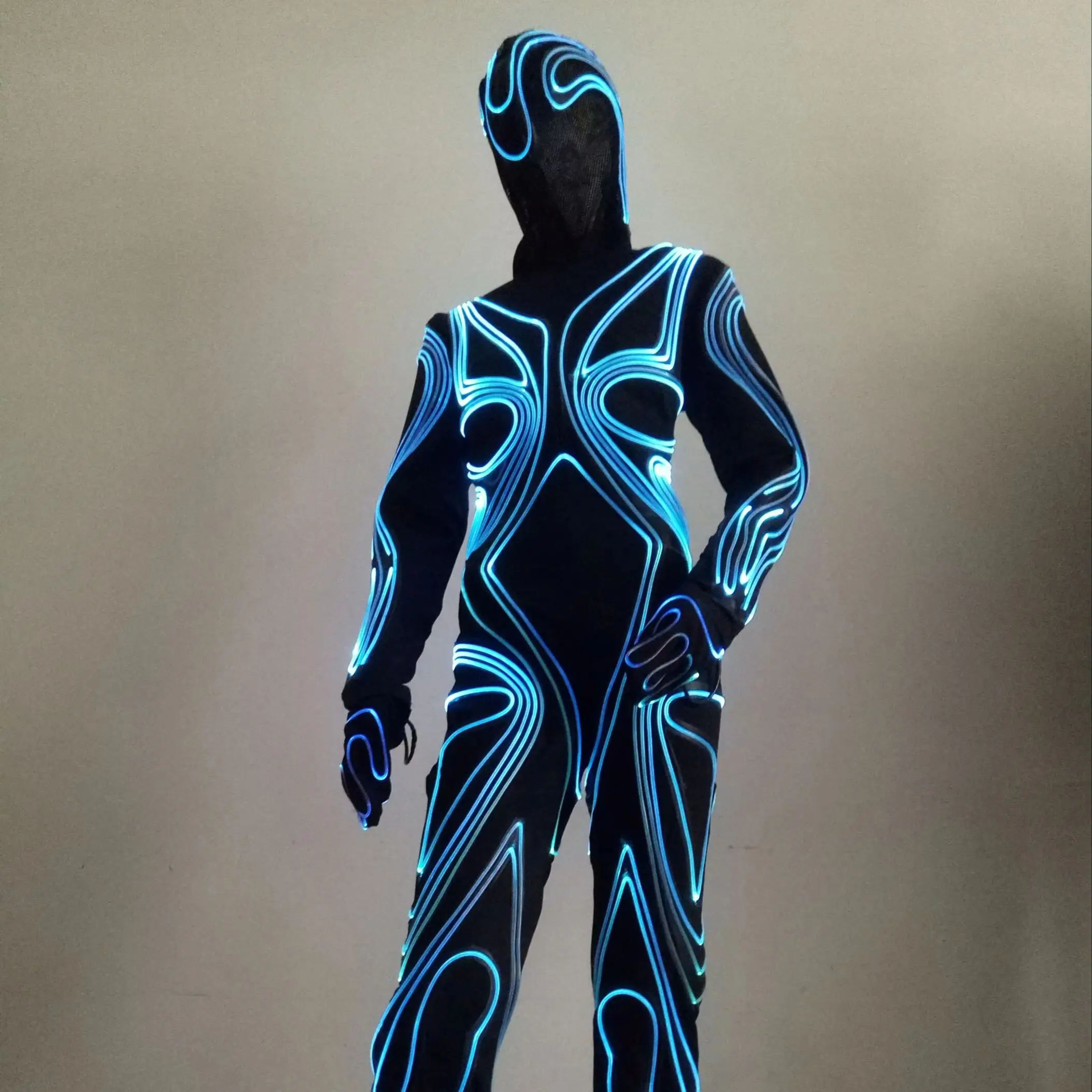 

Women's LED Light Bodysuit Fluorescent Stage Dance Jumpsuit Show Costume Clubwear Glowing Outfit for Women
