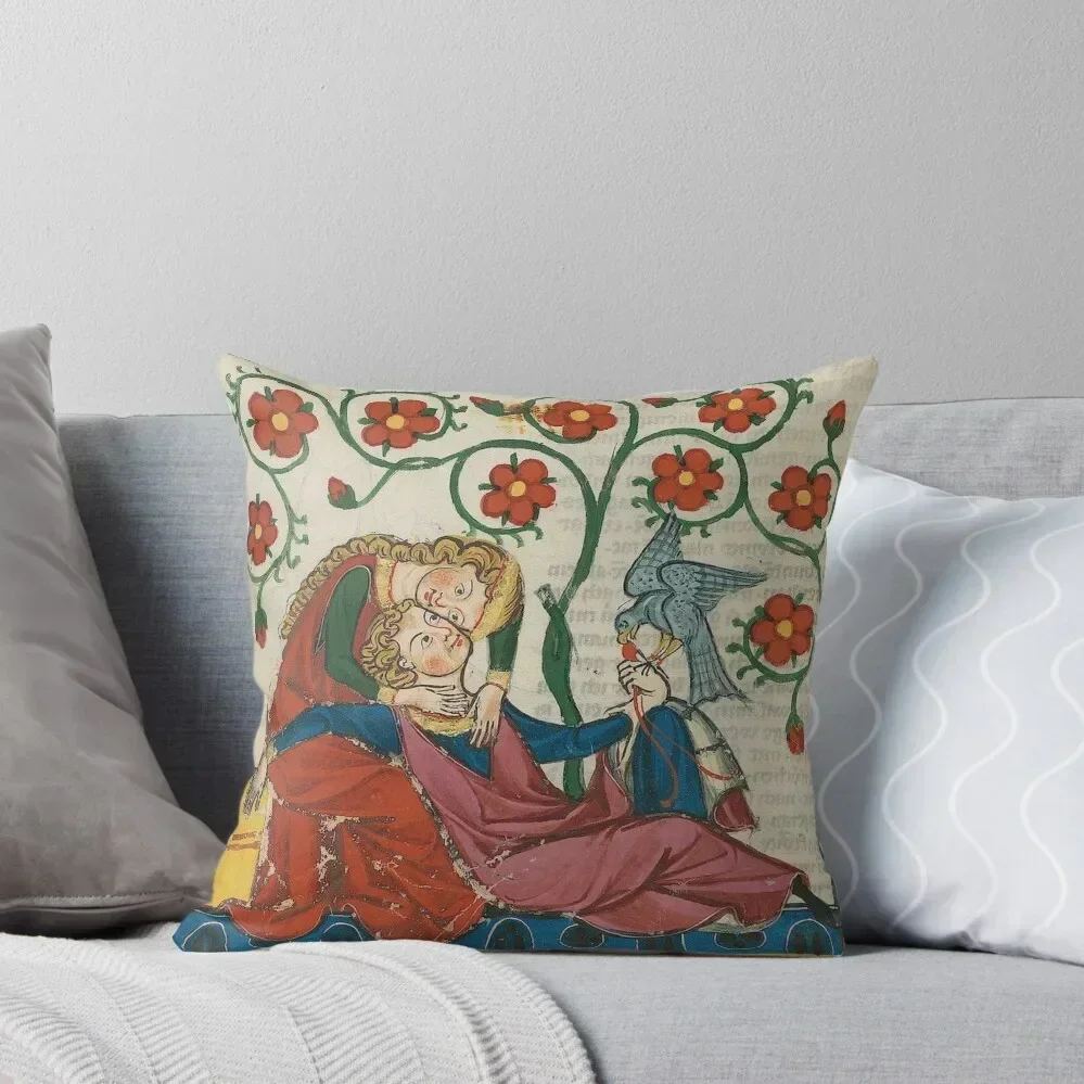 

The Lovers (14th century) - Codex Manesse Throw Pillow Sofa Cushions Cover Cushions For Children anime girl pillow