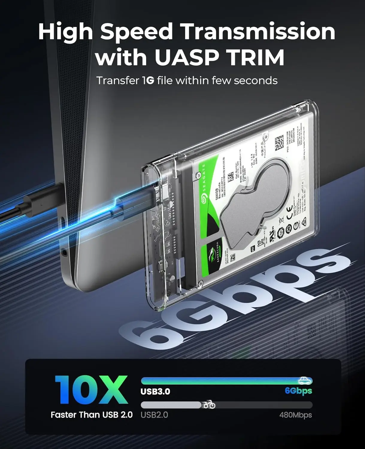 حاوية القرص الصلب مقاس 2.5 بوصة من النوع C USB 3.1 Gen2 إلى SATA 6Gbps حاوية محرك الأقراص الصلبة الخارجية للكمبيوتر متوافقة مع MacOS Windows -2139C3-G2 #5