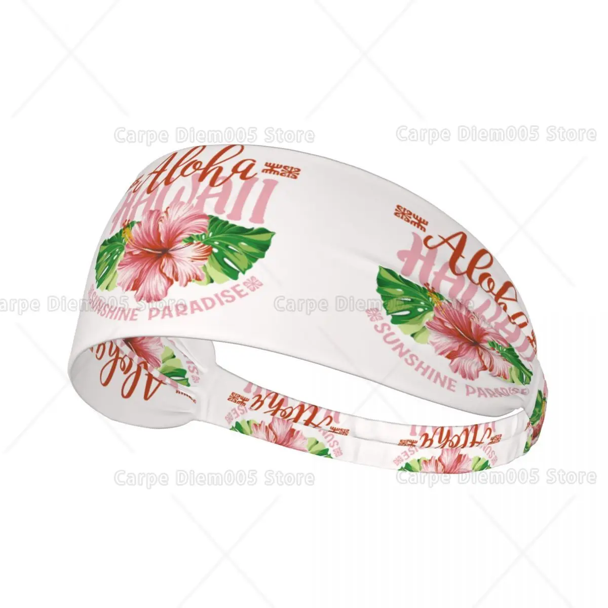 

Aloha Flowers Hawaii Sport Sweatband Headband for Women Girls Floral Yoga Hair Wrap Soft Elastic Athletic Headbands