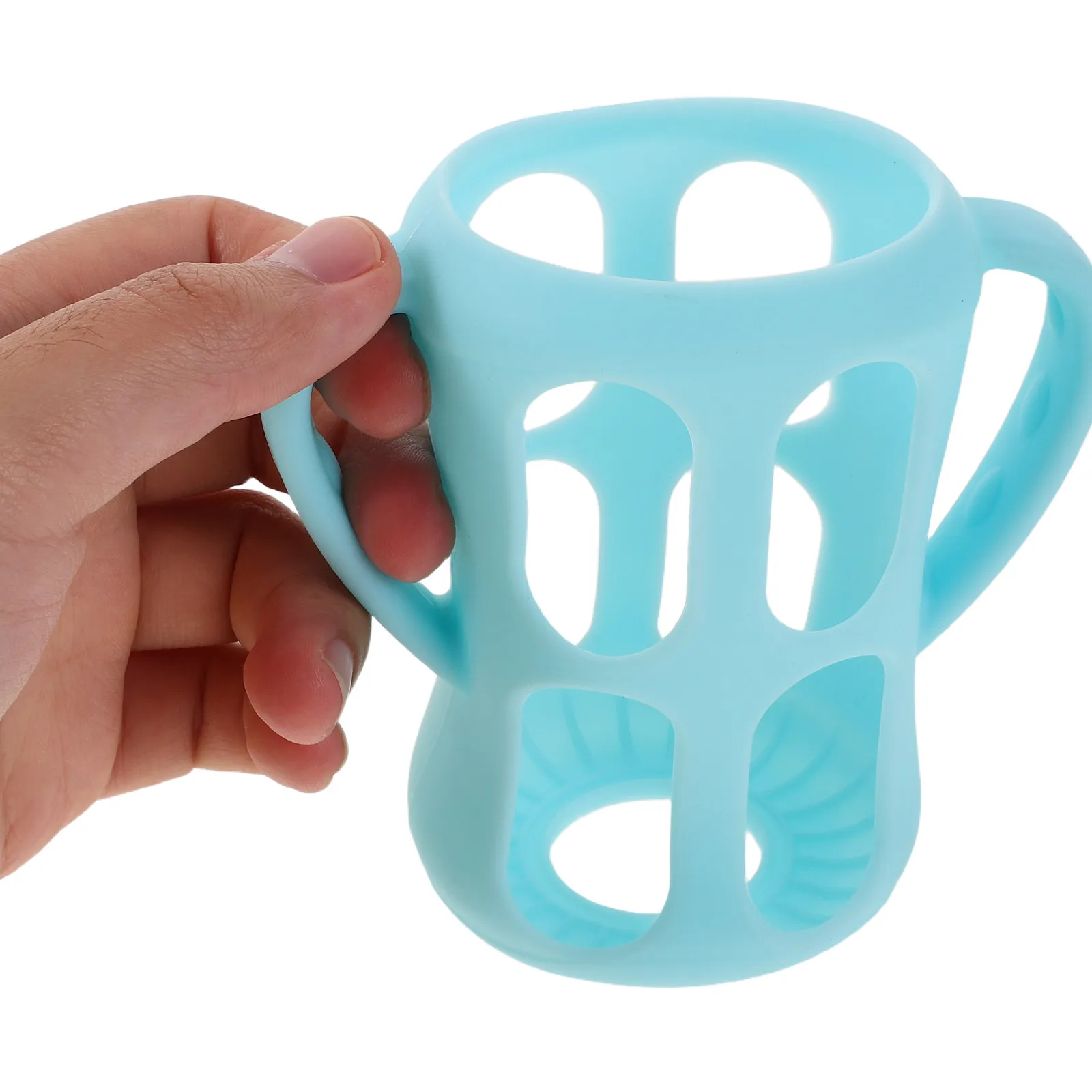 3Pcs Silicone Bottles Protector with Handles Soft Colorful Anti-Collision Grip Cover for Infant Feeding Bottles Nursery