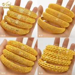 ANIID Dubai Gold Color Bangles For Women Arabic Luxury Charm Bracelet Cuff Bangles Nigerian Wedding Jewelry Party Gifts