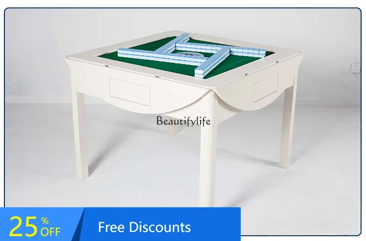 ABB CC New Chinese solid wood automatic dual-purpose round folding electric mahjong table with chair