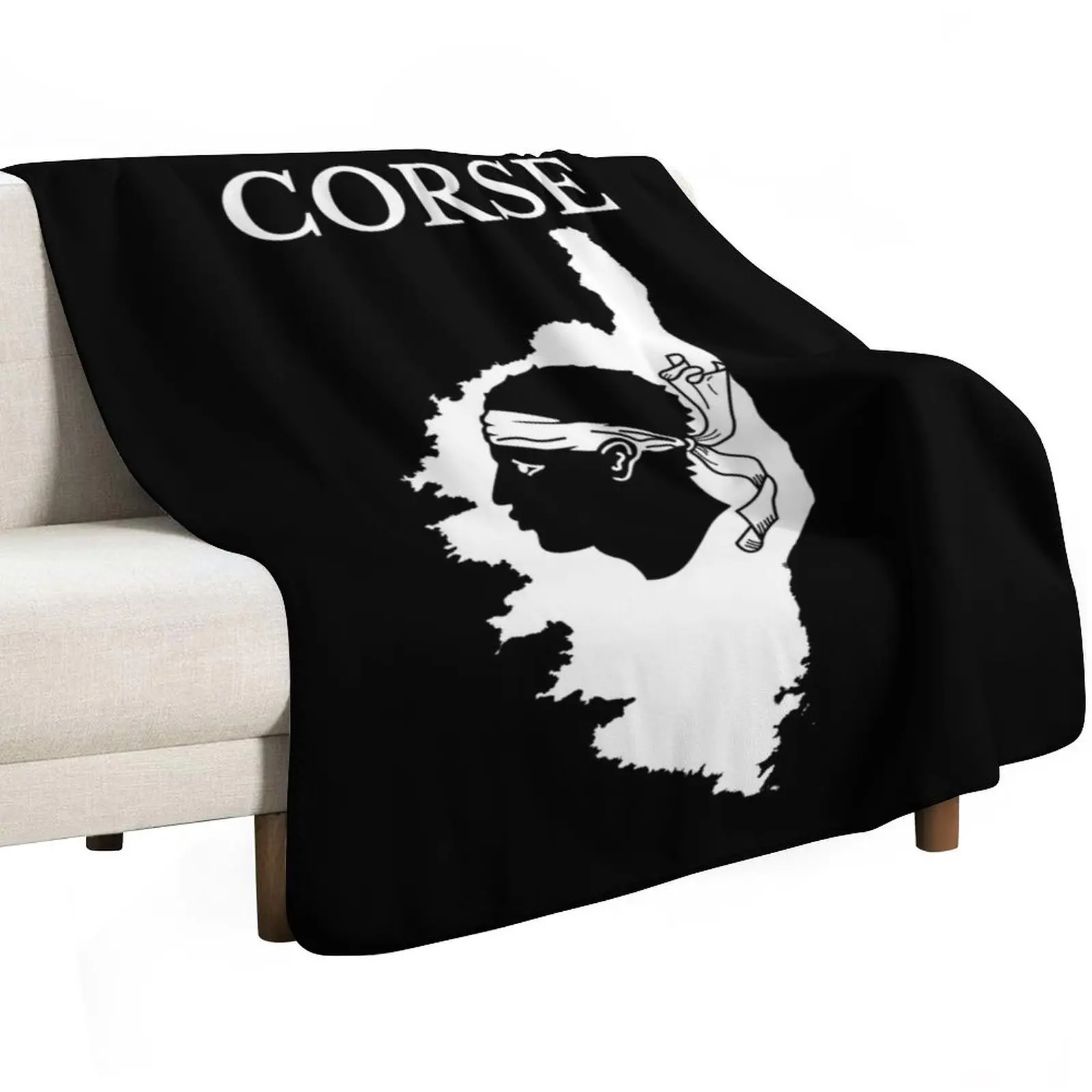 Corsica (Corse) Map, France, French Region. Throw Blanket Custom for sofa Heavy Hair Beach Blankets For Baby Blankets