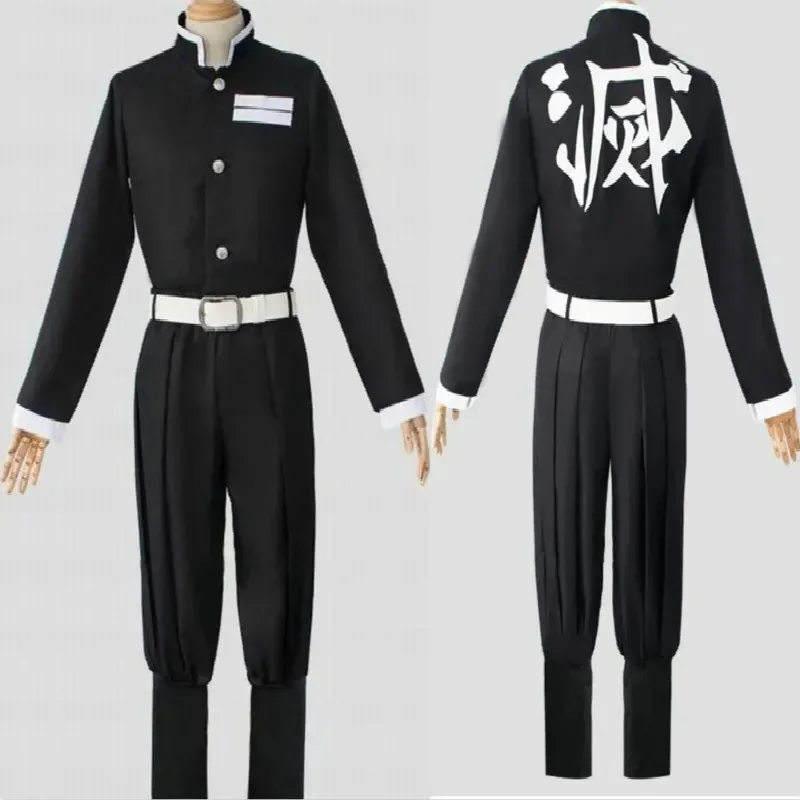 

Cosplay Costume Anime Demon Slayer Kimetsu no Yaiba Top Jacket Pants Black Team Unisex Uniform Set Halloween Christmas Clothes