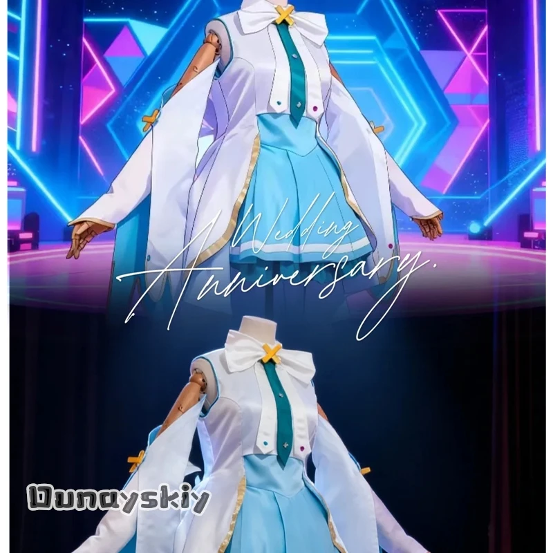 Anime Game Project Sekai Movie Kowareta Sekai To Utaenai Mikuuu Cosplay Dunayskiy@White Idol Uniform Kawaii Jk Dress Halloween