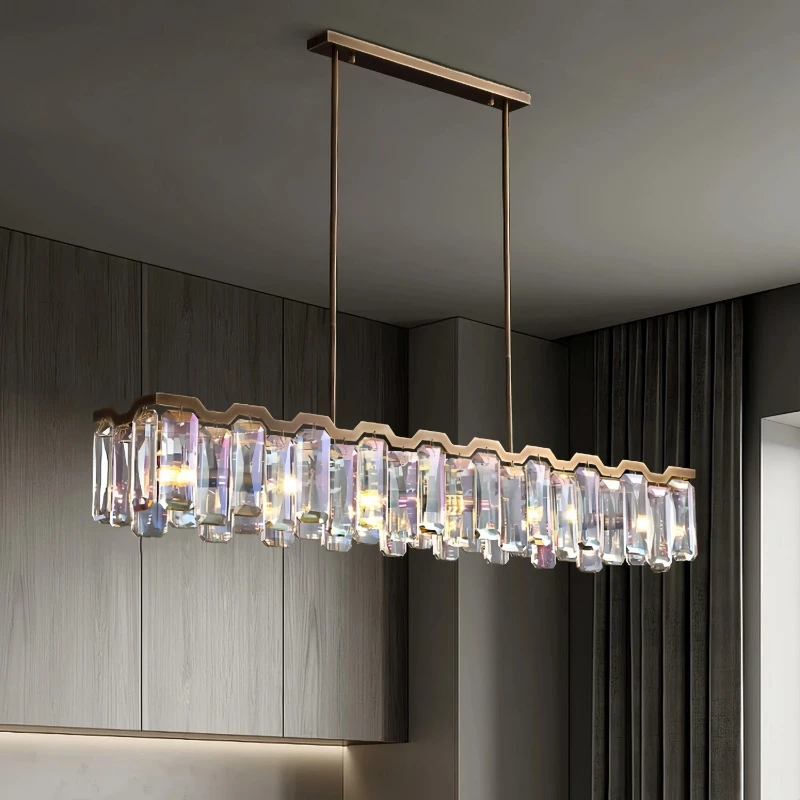 

Роскошная круглая длинная люстра MZISOSOD с переливающимися кристаллами для современной столовой, гостиной, отеля, виллы, бара