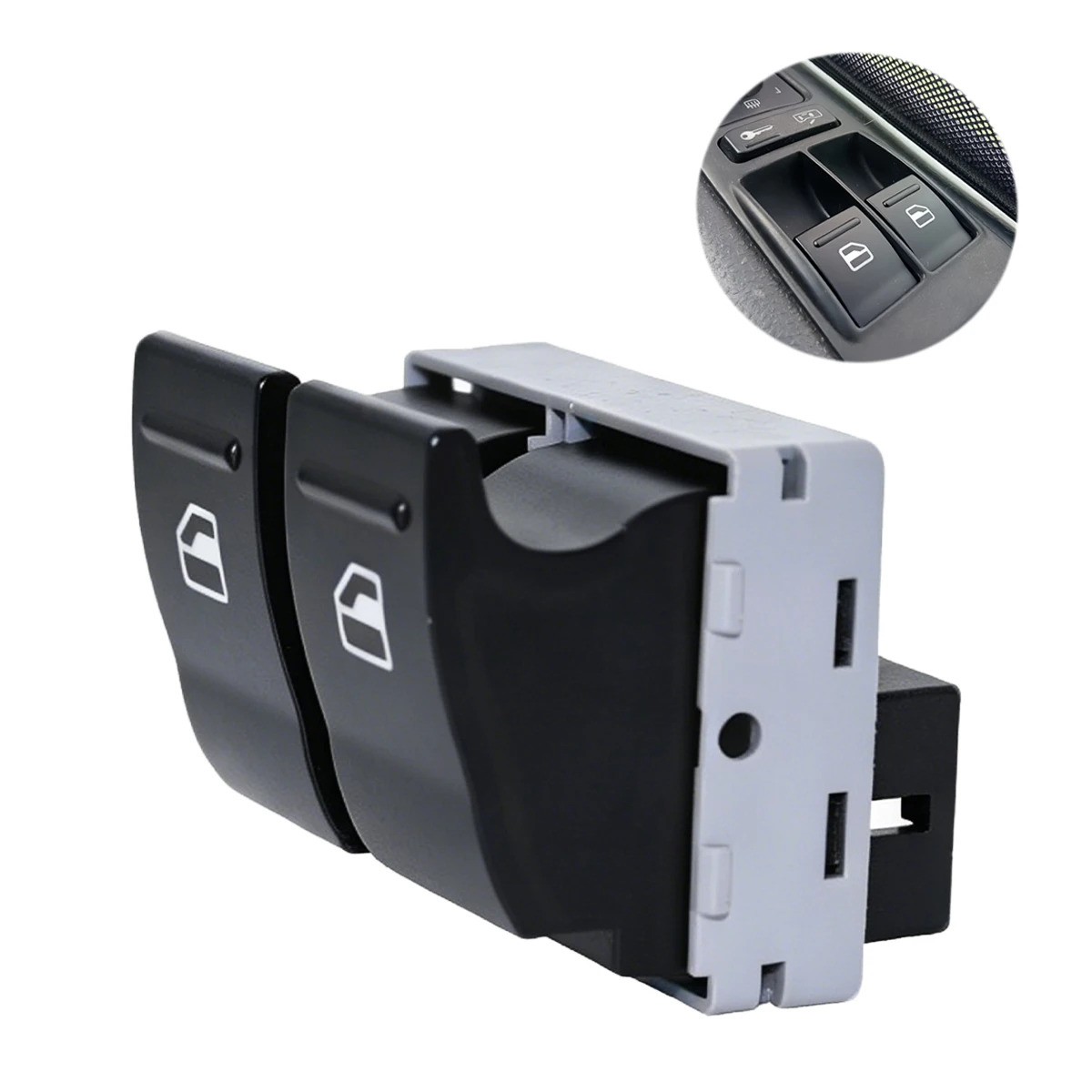 7E0959855A9B9 Car Electric Door Window Control Lifter Switch Double Buttons Front Driver Side 4-Pins For VW Transporter T5 03-15